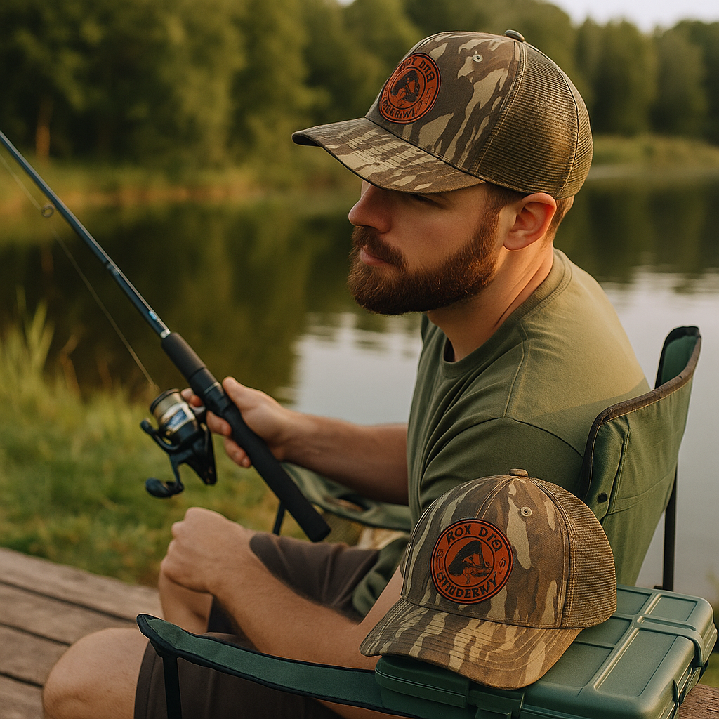 Tactical Mesh Camo Cap with Round Leather Patch - Outdoor Snapback Hat