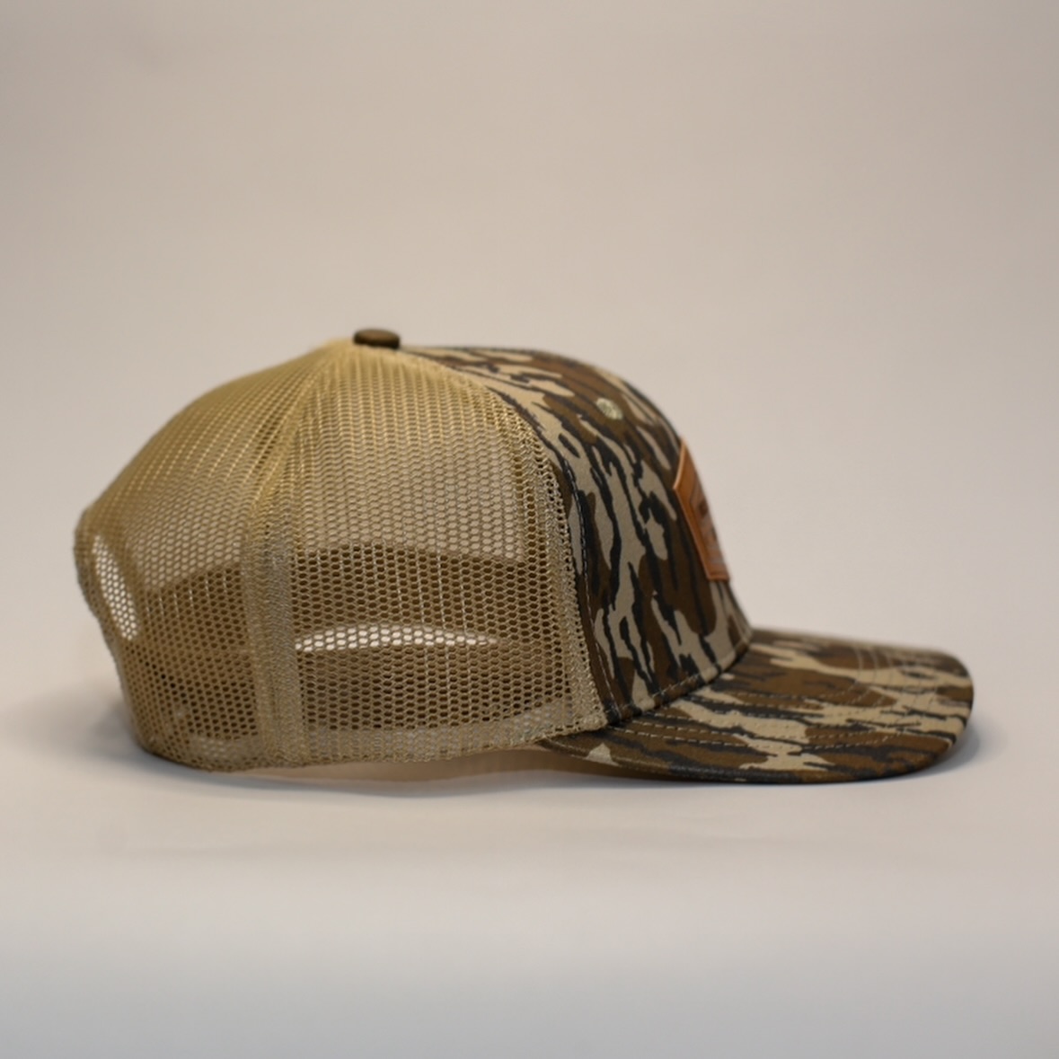 Duck King Camo Leather Patch Mesh Trucker Hat