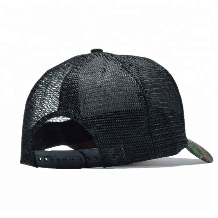 Rubber Flag Patch Camouflage Mesh Back Trucker Cap