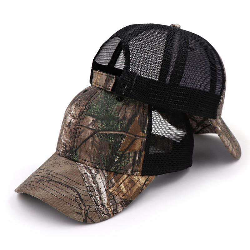 Mesh‑Back Camo Baseball Cap With Adjustable Snapback