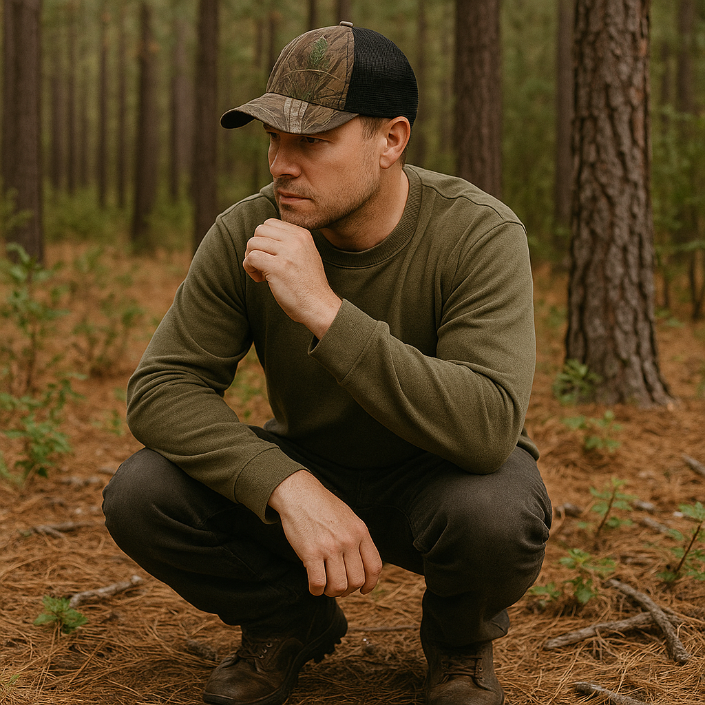 Mesh‑Back Camo Baseball Cap With Adjustable Snapback
