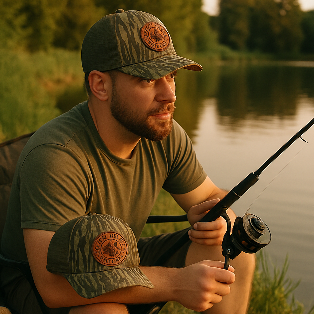 Tactical Mesh Camo Cap with Round Leather Patch - Outdoor Snapback Hat