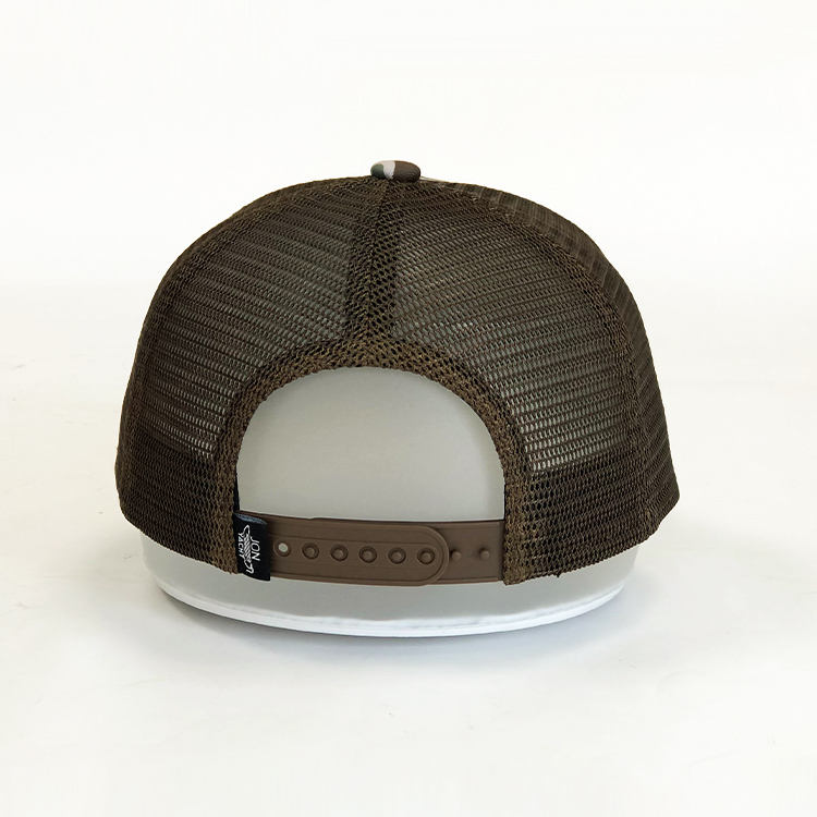 Mud Boat Club Camo Mesh Snapback Cap with Leather Patch
