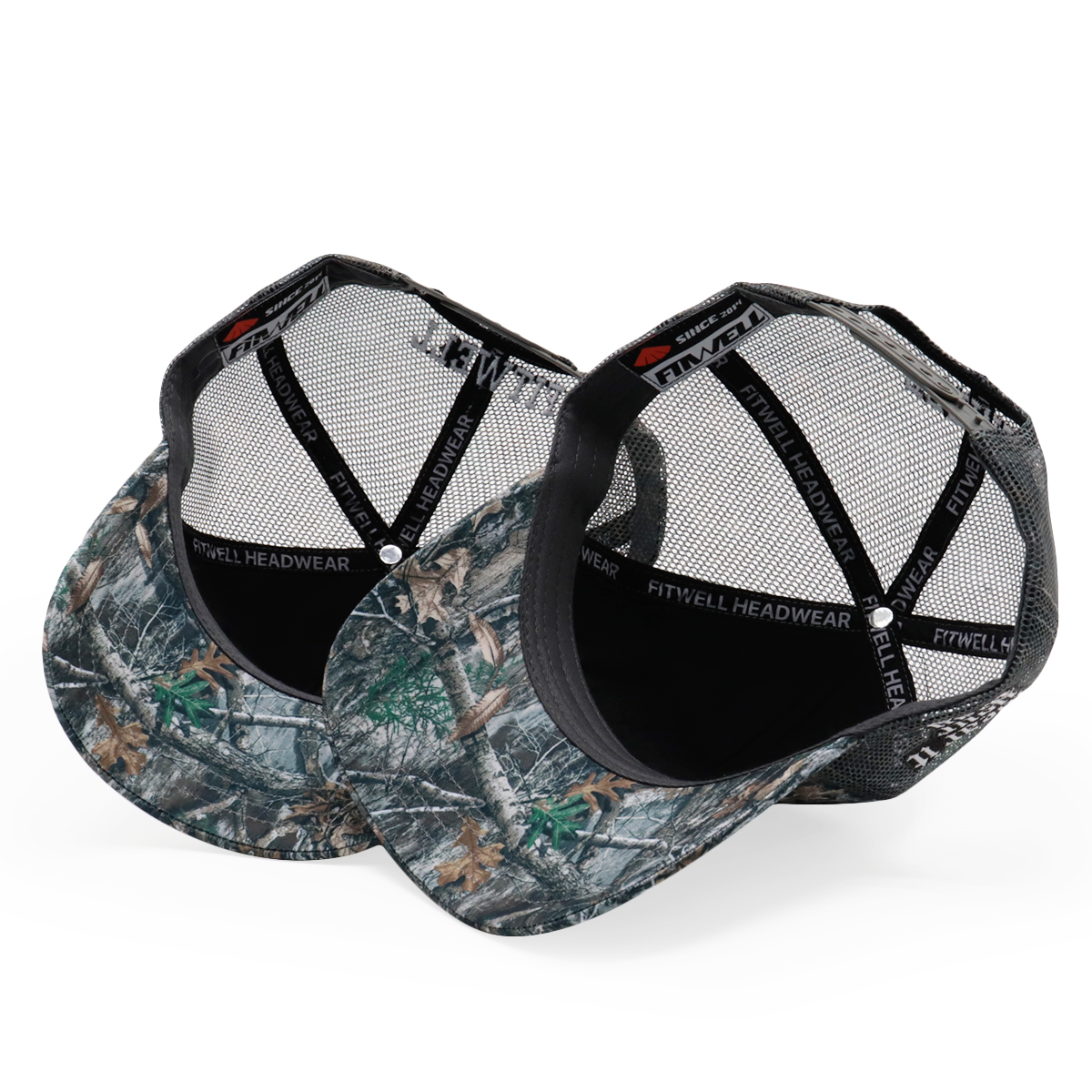 Camo Mesh Trucker Cap with 3D Embroidered Logo