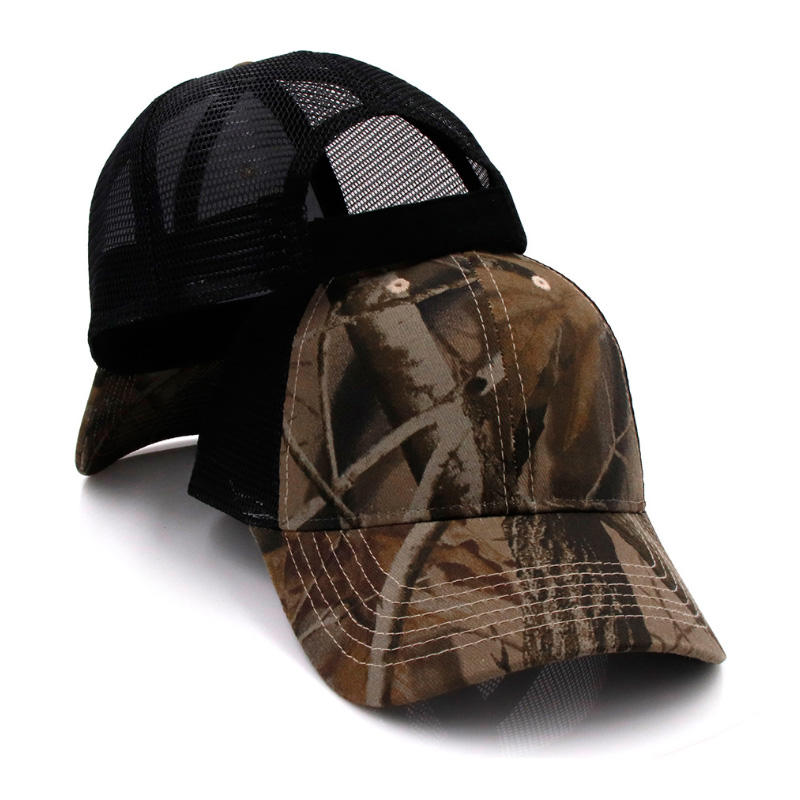 Mesh‑Back Camo Baseball Cap With Adjustable Snapback