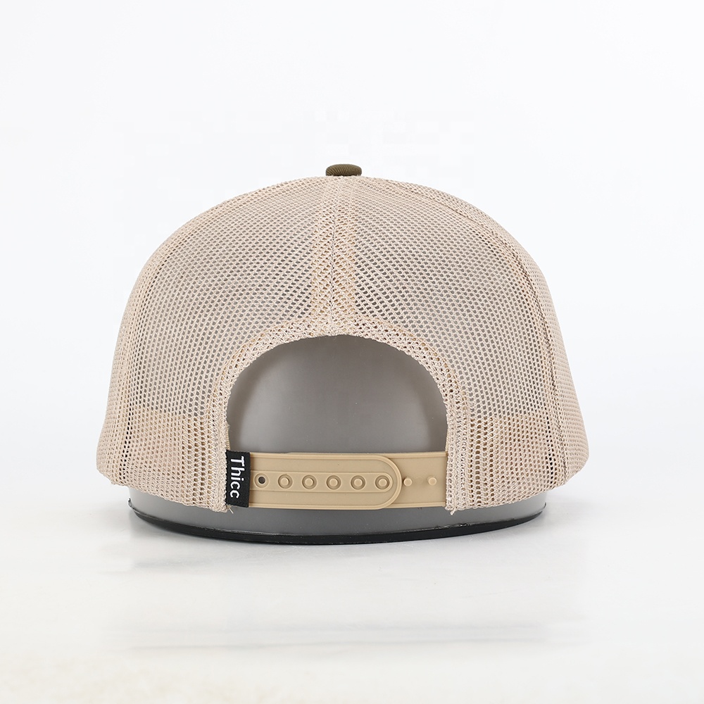 Barbecue Mesh Cap with Camouflage Print and Leather Patch - Casual Outdoor Trucker Hat