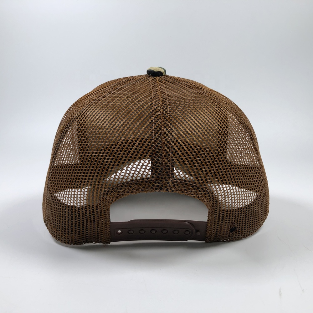 Camo Print Mesh Trucker Hat with Curved Bill – Outdoor Style Cap
