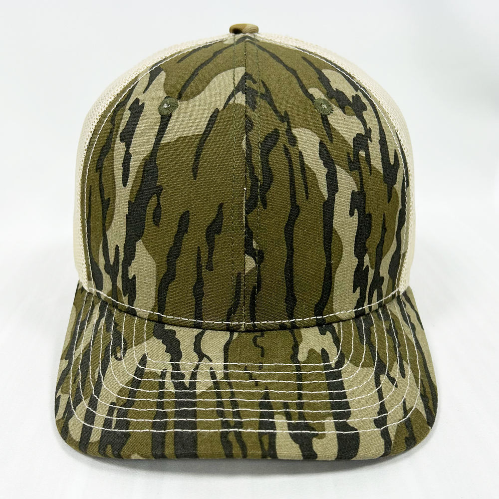 Tiger Camo Print Trucker Hat with Mesh Back for Outdoor Adventures