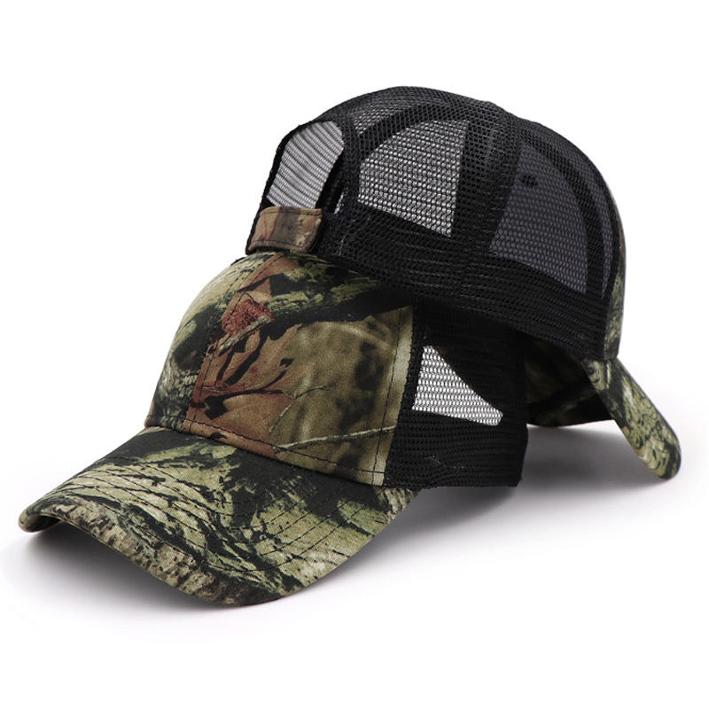 Mesh‑Back Camo Baseball Cap With Adjustable Snapback