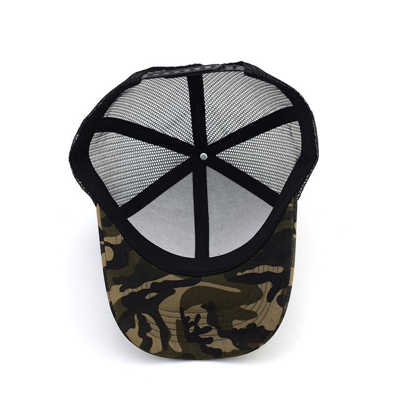 Camo Trucker Hat with Leather Patch – HARP & TURNER Construction Cap