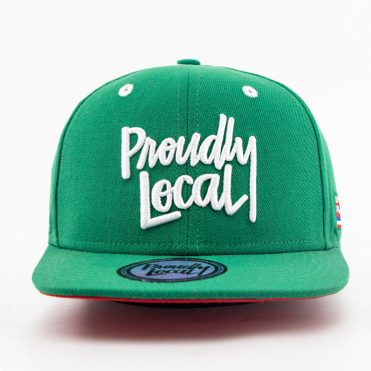 Green Proudly Local 3D Embroidered Snapback Cap