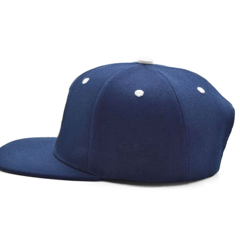 Navy Blue Snapback Hat with Bearded Man Embroidery