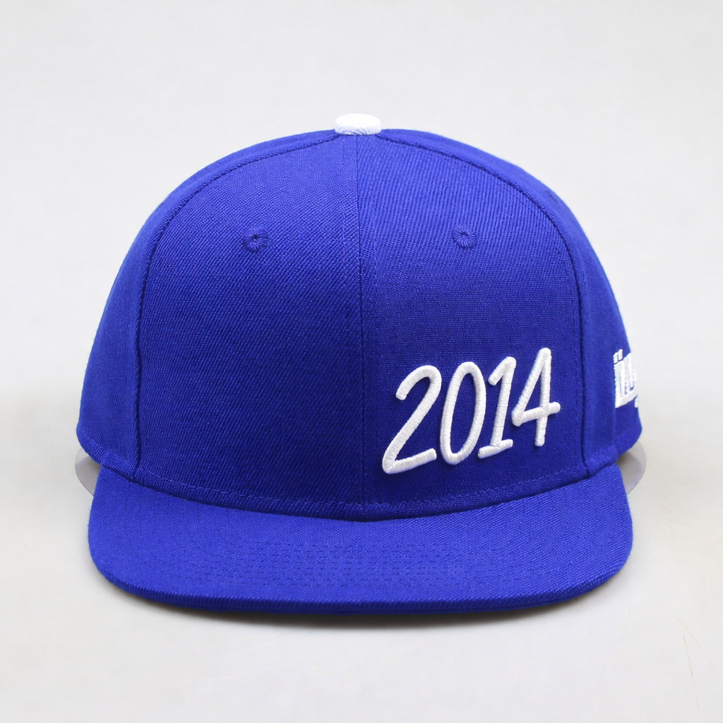 Classic Blue Embroidered 6 Panel Snapback Cap