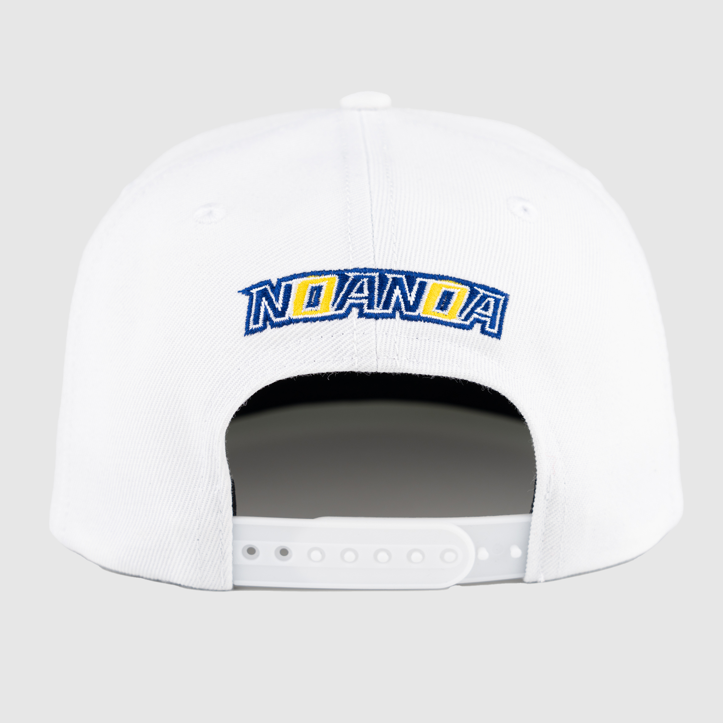 White Indiana Embroidered 6-Panel Flat Brim Snapback Cap