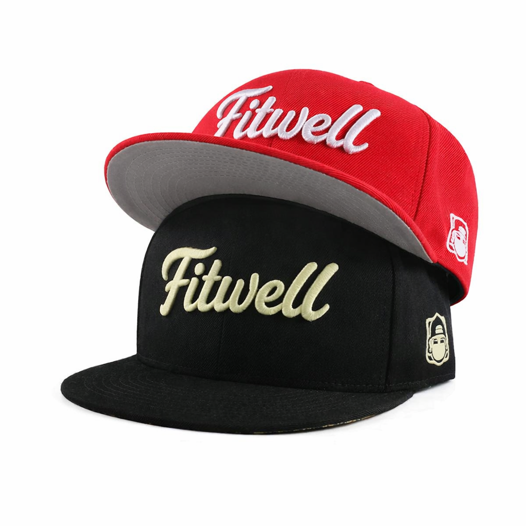Bold Gothic Letter Embroidered 6 Panel Snapback Cap