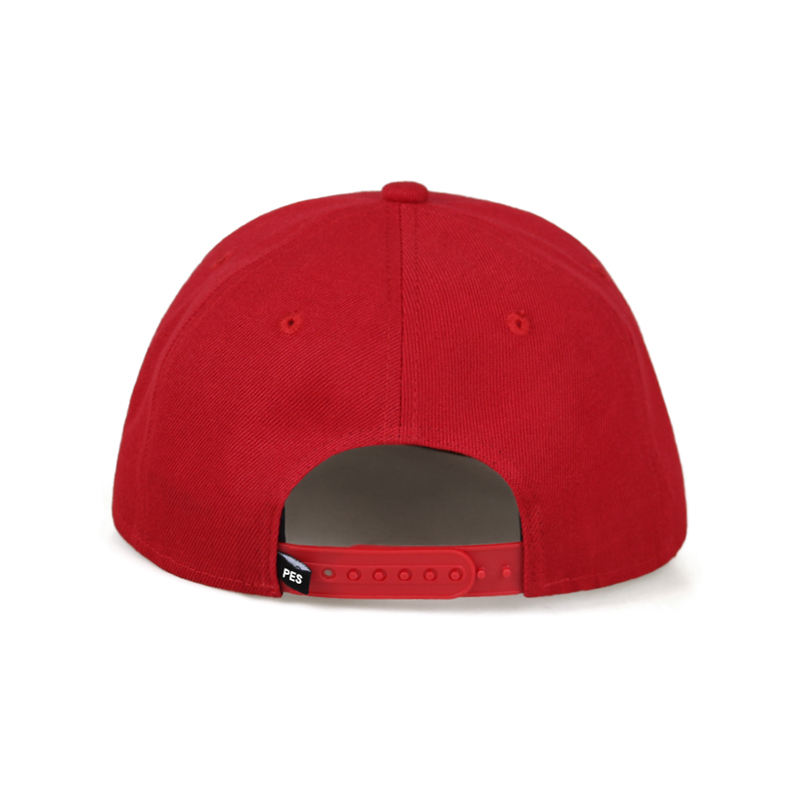 Red Pizza Embroidered Flat Brim Snapback Cap