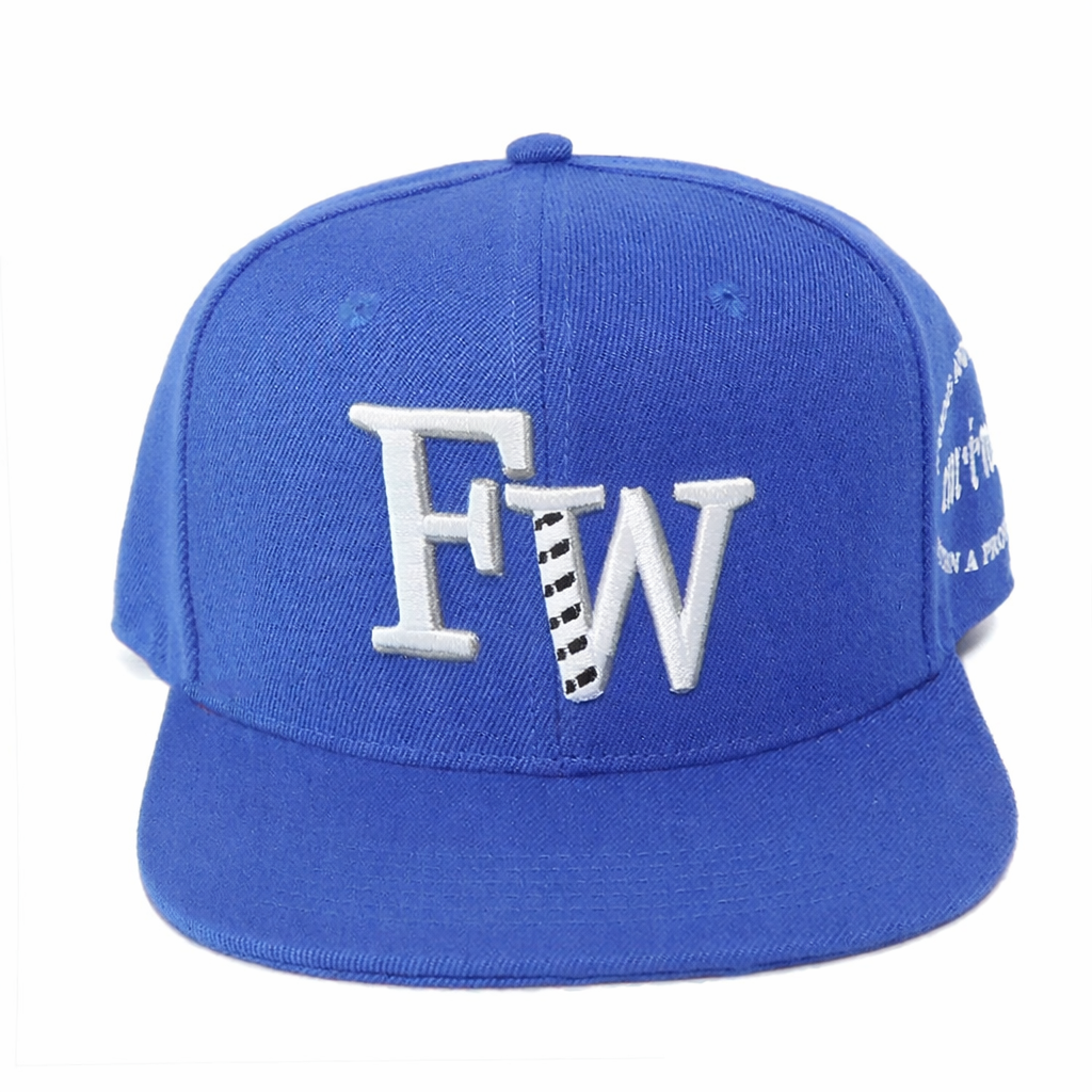 Royal Blue 6 Panel Snapback Cap with 3D Embroidered EB Logo
