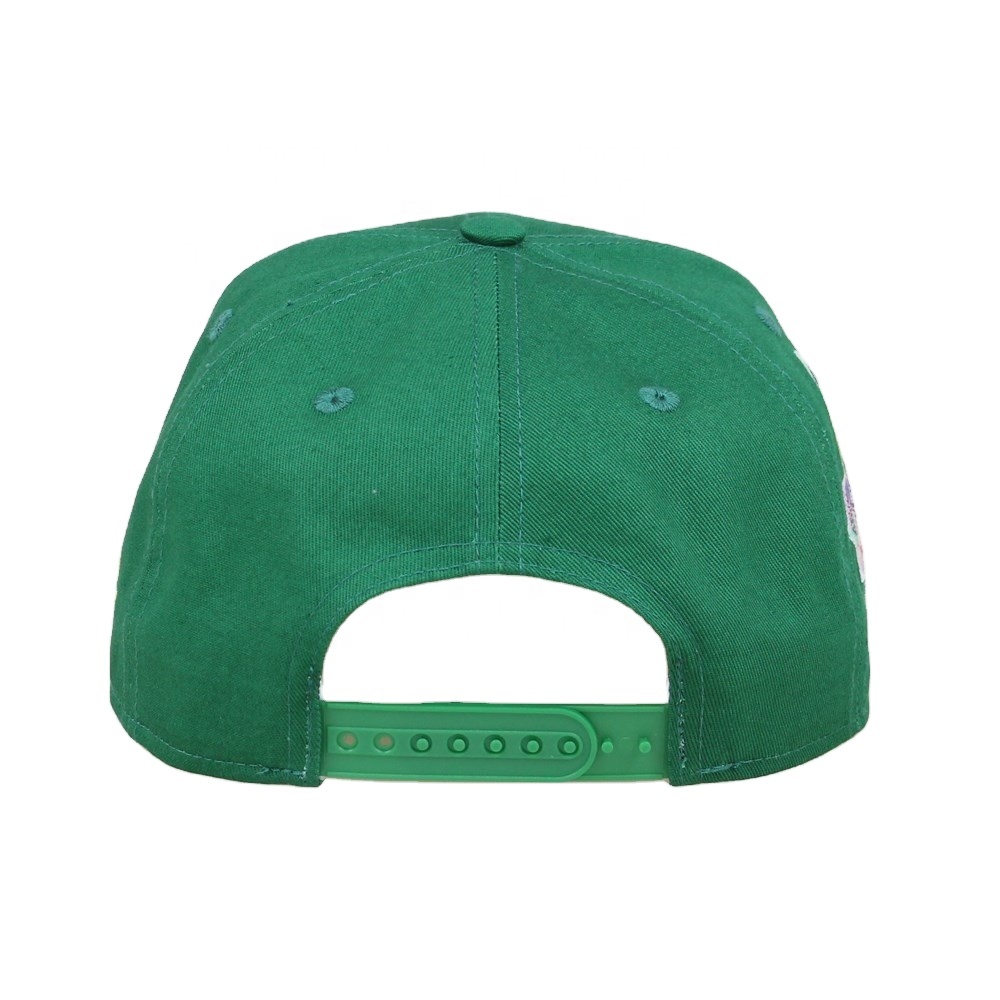 Green Letter G Embroidered Flat Brim Snapback Cap Casual Street Style Hat
