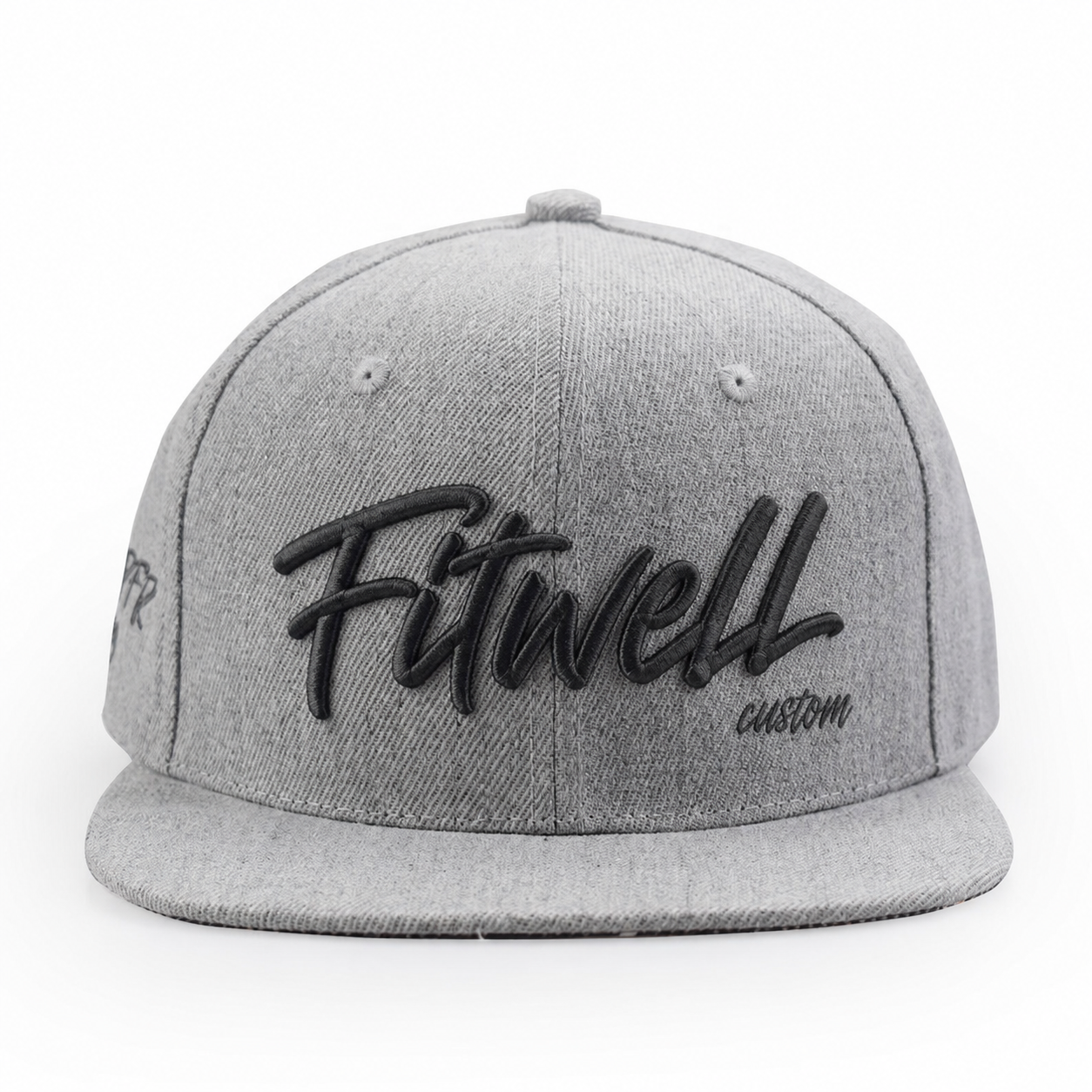 Oh No Damage Gray Embroidered Flat Brim Snapback Hat