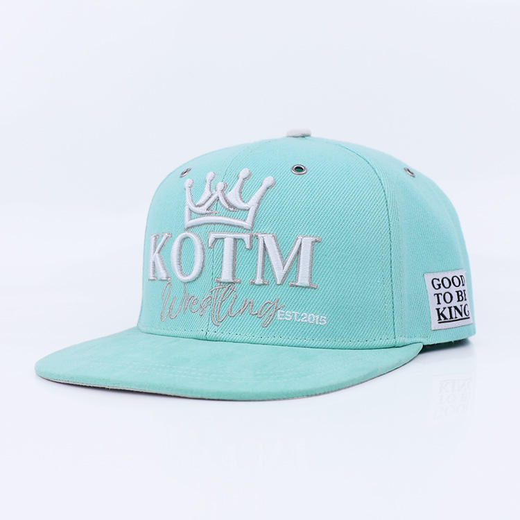 KOTM Crown Embroidered Mint Flat Brim Snapback Hat