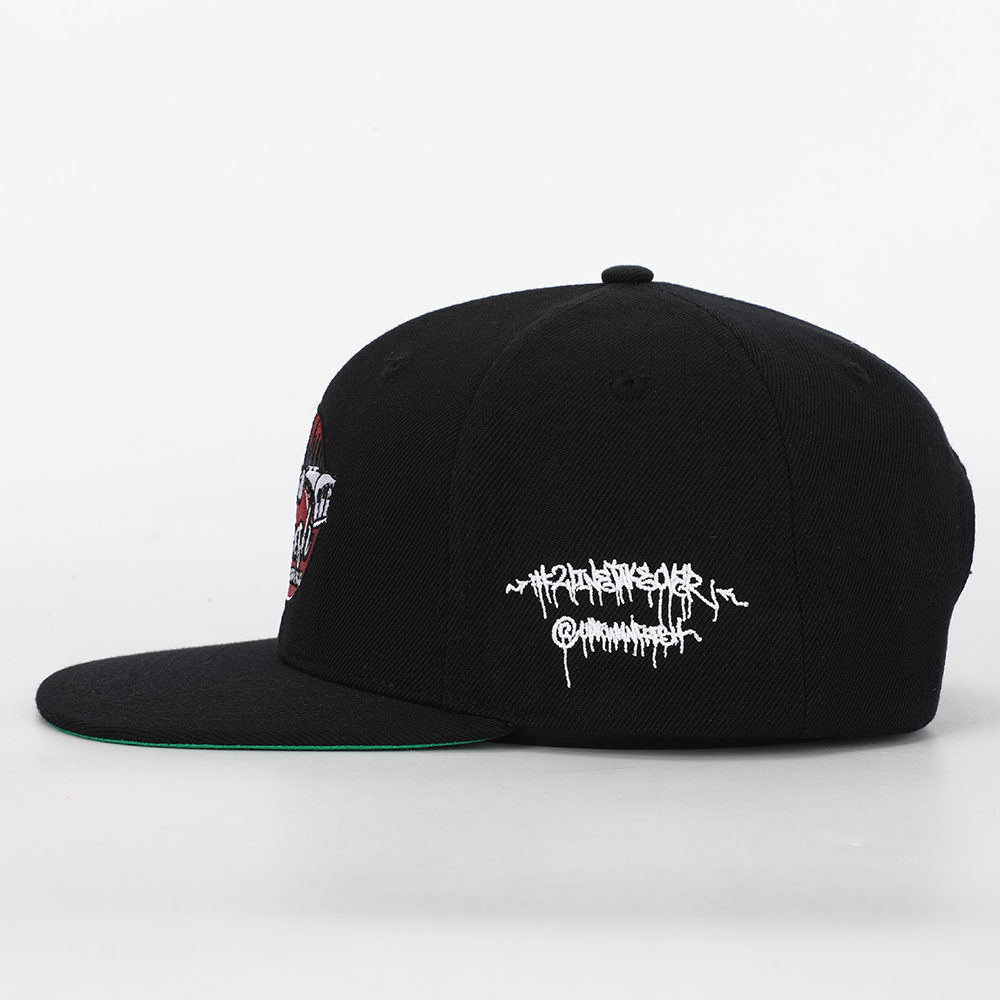 Uptown Fresh Embroidered 6 Panel Snapback Cap with Flat Brim