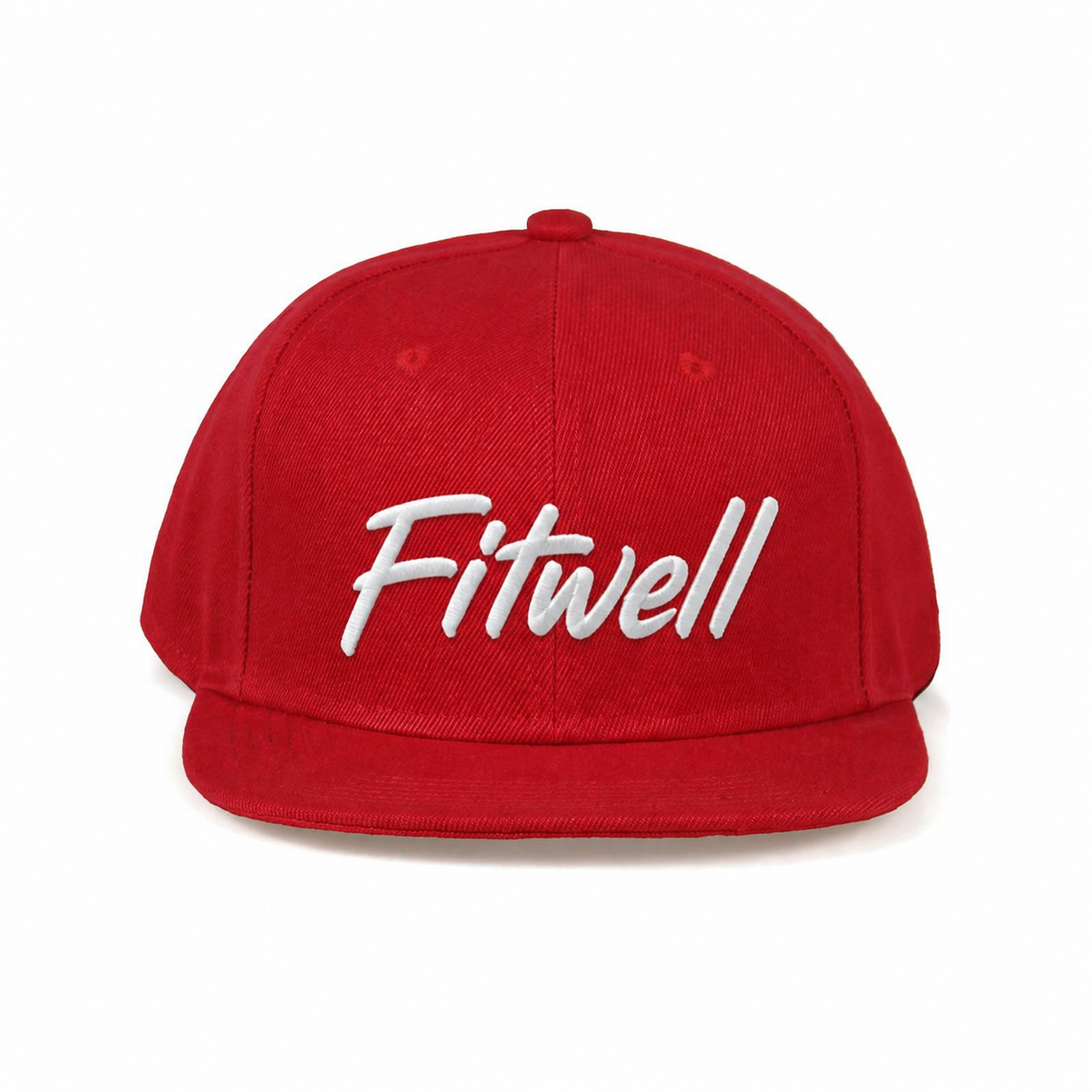 Red Pizza Embroidered Flat Brim Snapback Cap