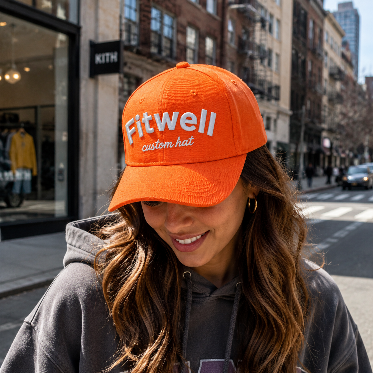 Key West Doozee Bar Orange Embroidered Flat Brim Snapback Cap