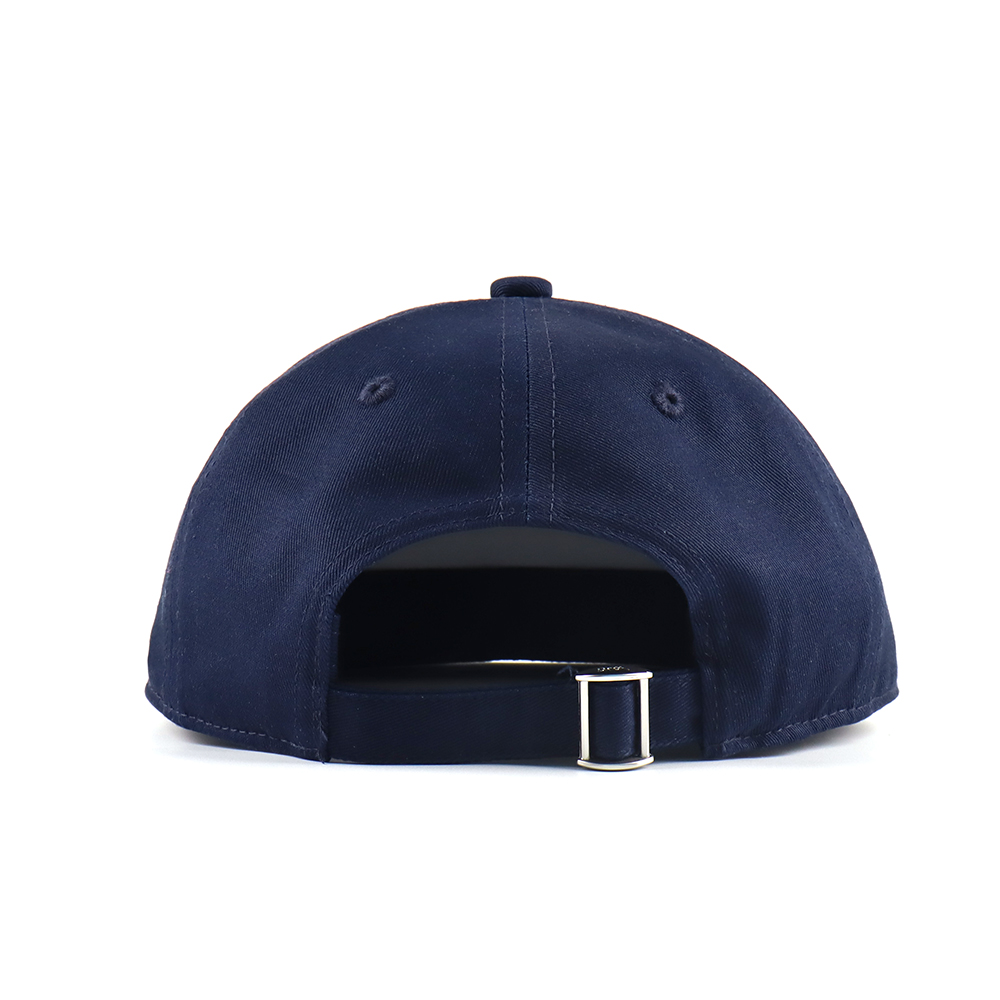 Navy Horse Emblem Embroidered Flat Brim Snapback Cap