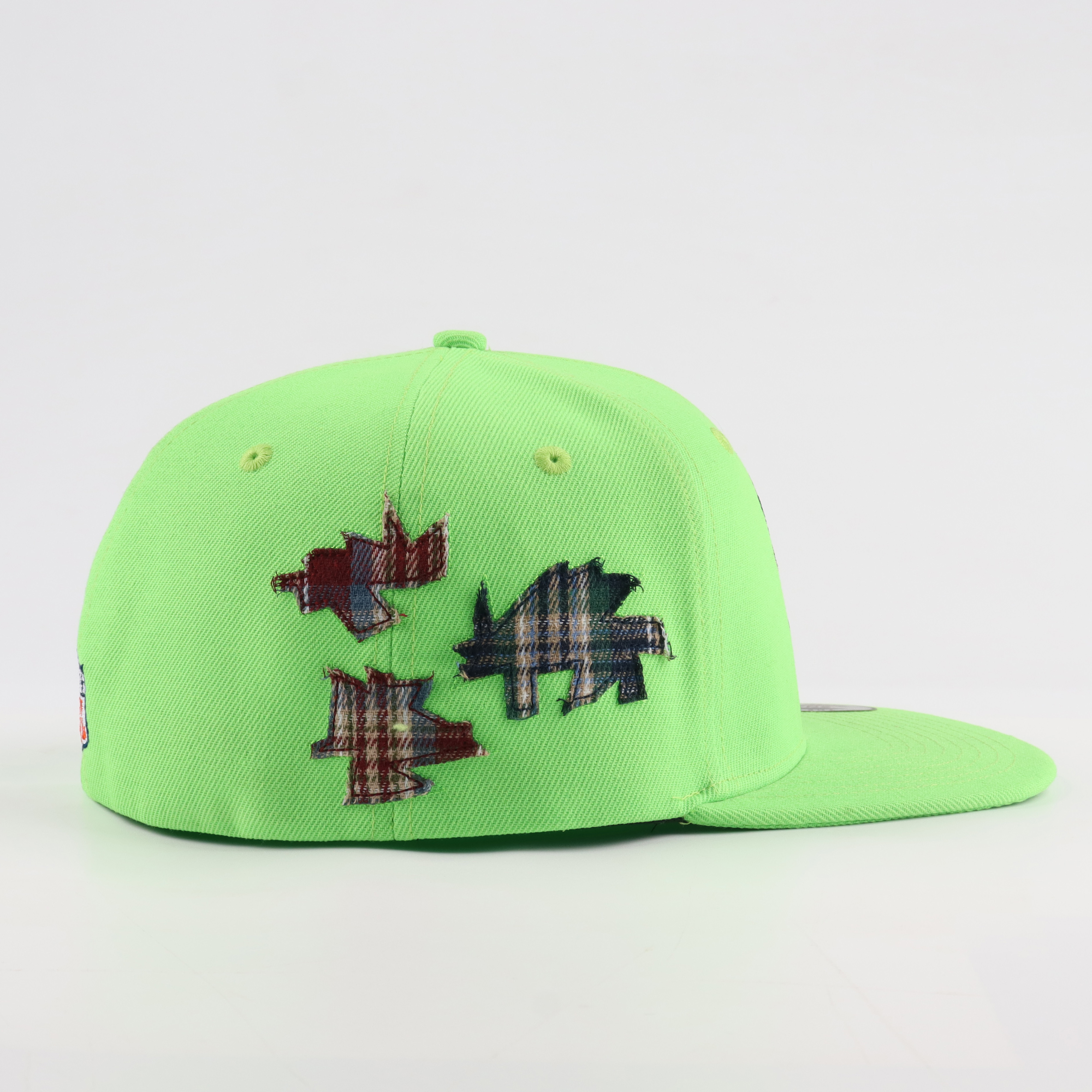 Neon Green Embroidered Flat Brim Snapback Cap