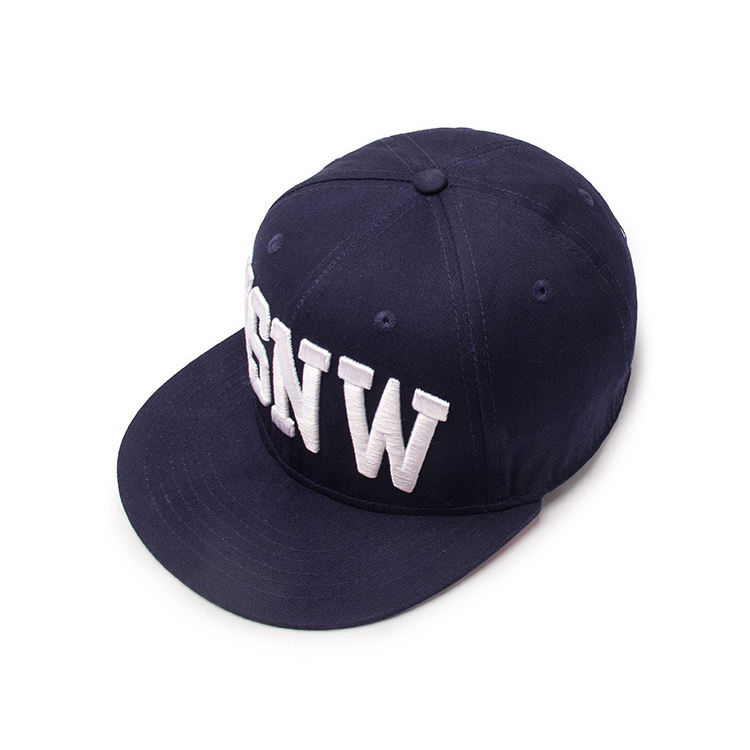 NSNW Navy 3D Embroidered Flat Brim Snapback Hat