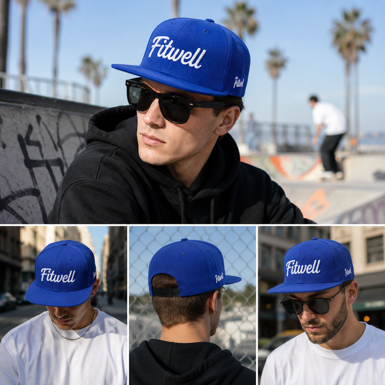 Royal Blue NiceGuy Embroidered Flat Brim Snapback Cap
