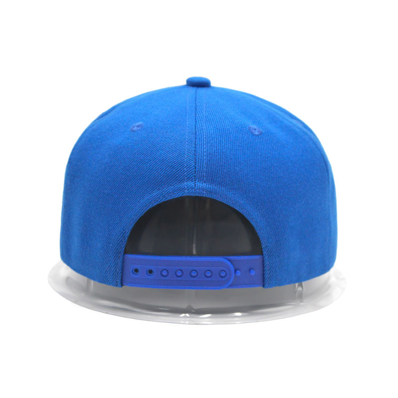 Blue 6 Panel Snapback Cap with Ghost Baseball Embroidery