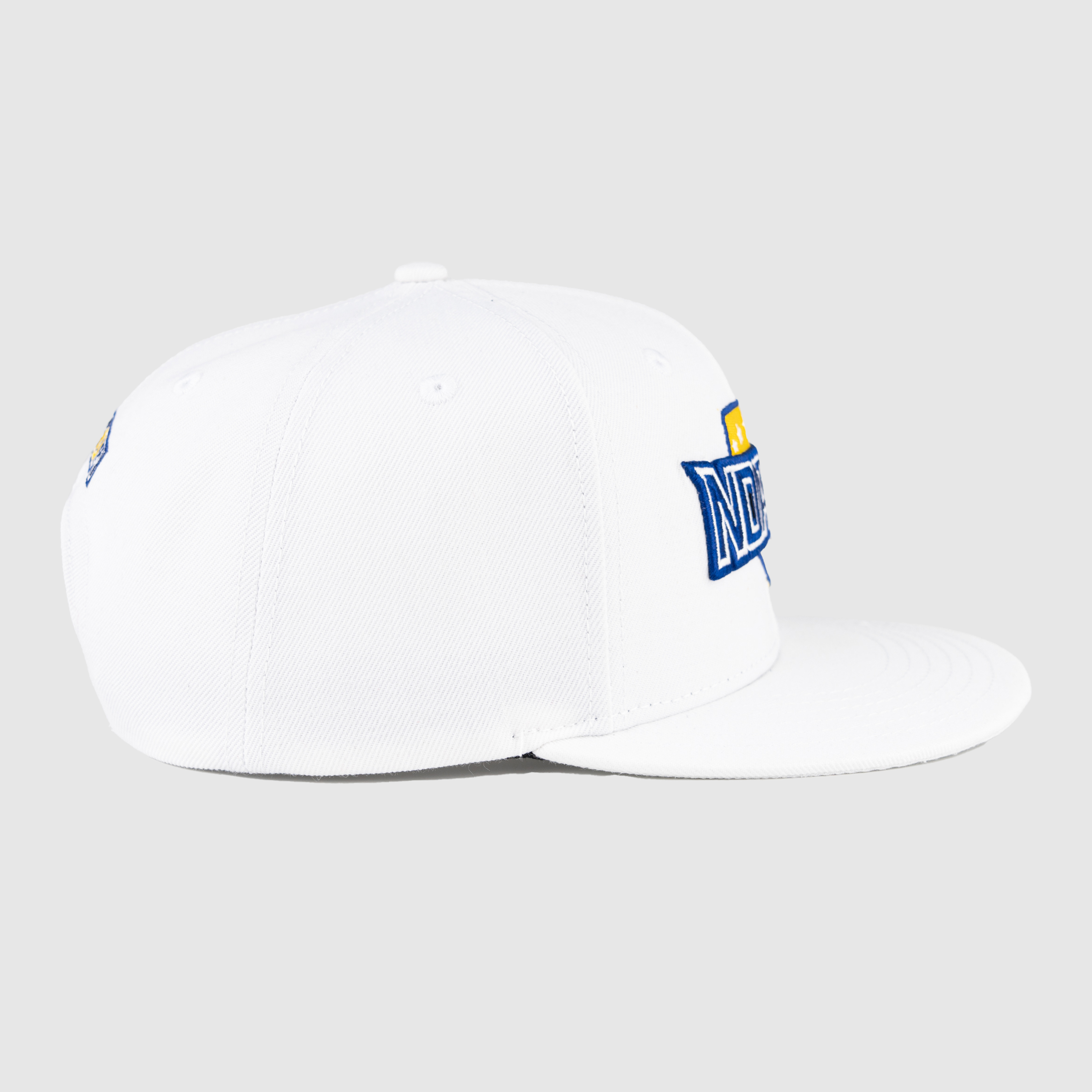 White Indiana Embroidered 6-Panel Flat Brim Snapback Cap