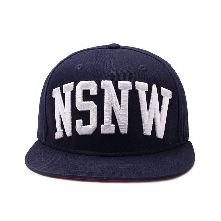 NSNW Navy 3D Embroidered Flat Brim Snapback Hat