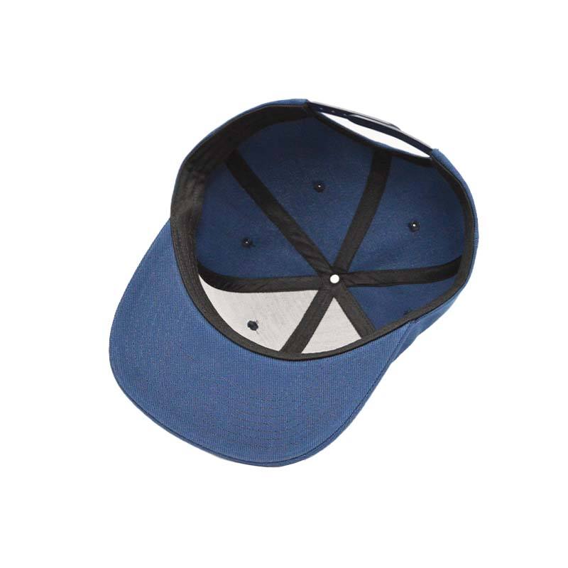 Blue 6 Panel Snapback Cap with 3D Embroidered Lion Head Logo