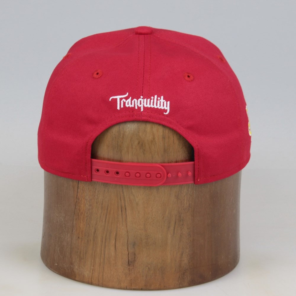 Red JJ Design Embroidered Flat Brim Snapback Cap