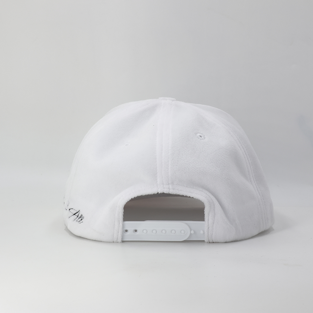 White Celestial Floral Embroidered Flat Brim Snapback Cap