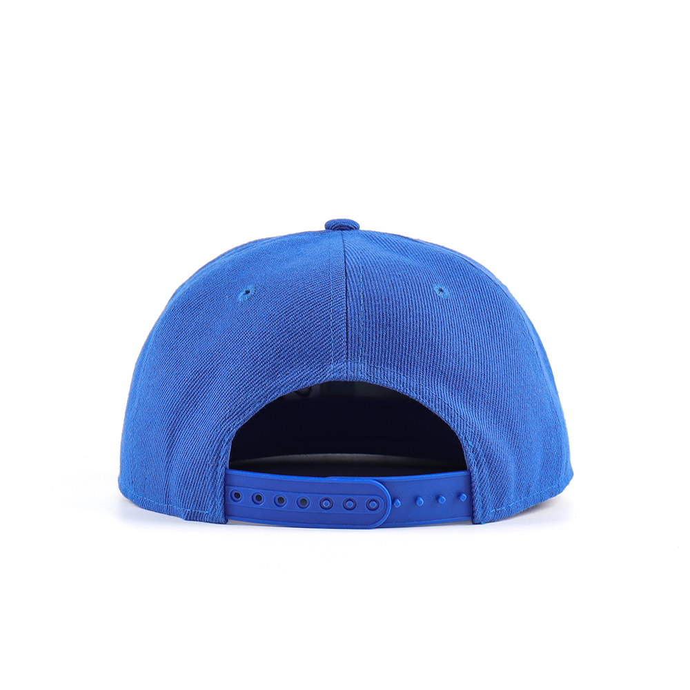 Royal Blue Flat Brim Script Embroidered Snapback Cap