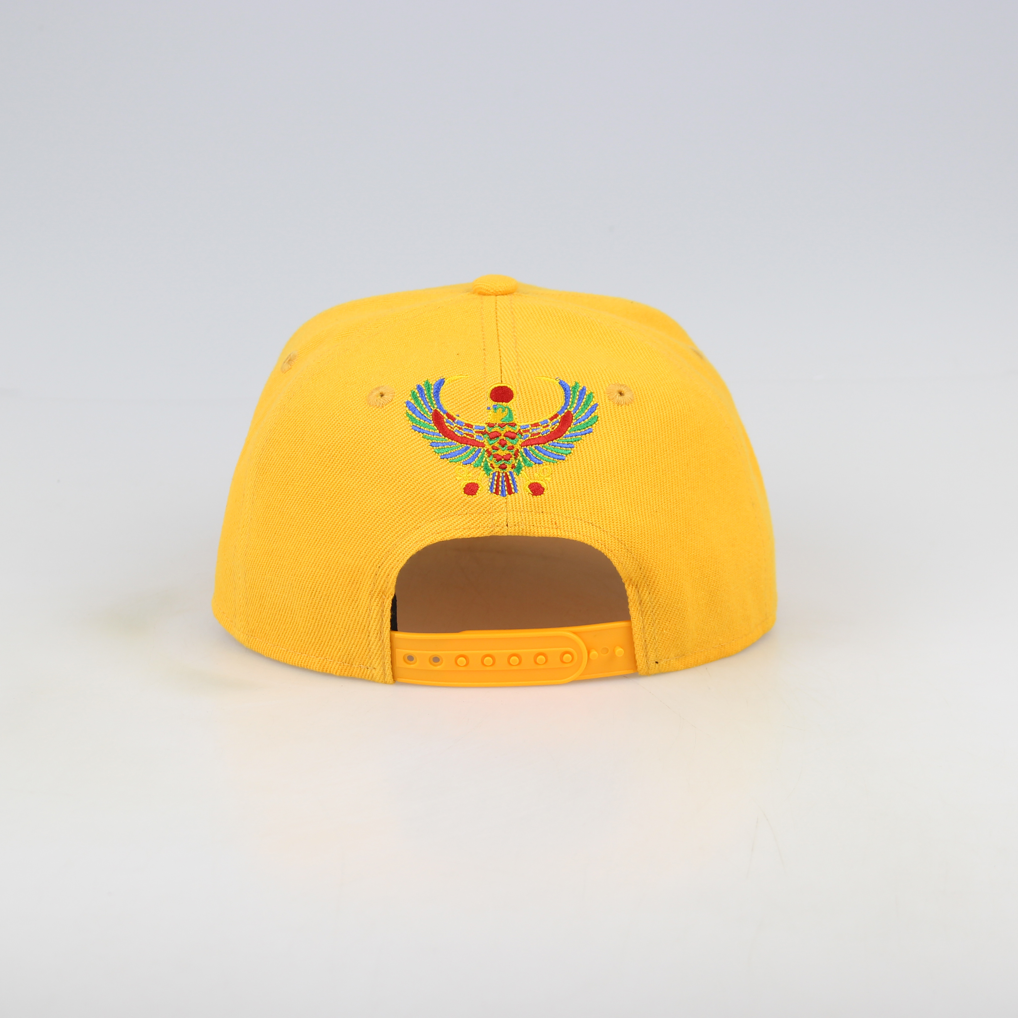 Yellow Aztec Eagle Embroidered Flat Brim Snapback Cap
