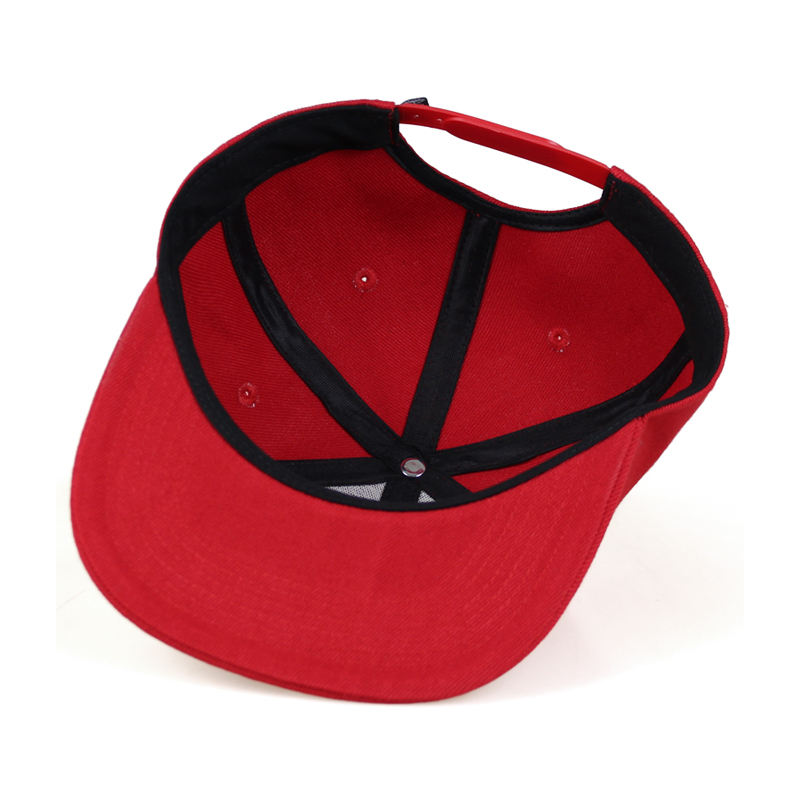 Red Pizza Embroidered Flat Brim Snapback Cap