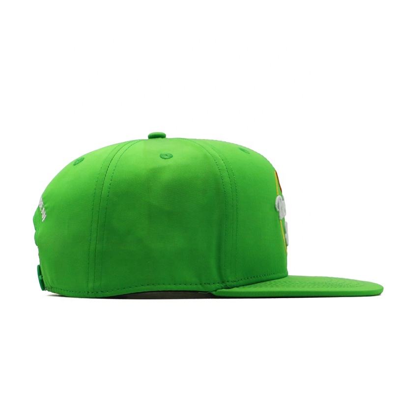 Bright Green Presidente Embroidered 6-Panel Flat Brim Snapback Hat