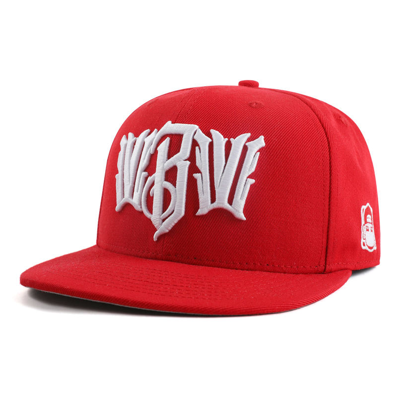Bold Gothic Letter Embroidered 6 Panel Snapback Cap