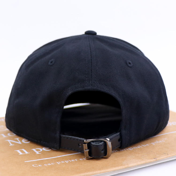 Black Graffiti Letter Embroidered 6 Panel Snapback Cap