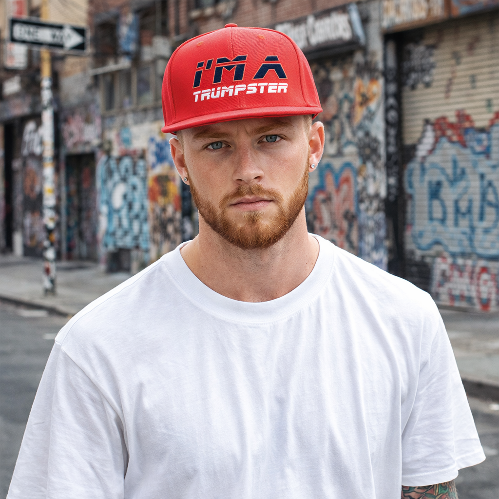 Red I’MA Trumpster Embroidered Snapback Cap