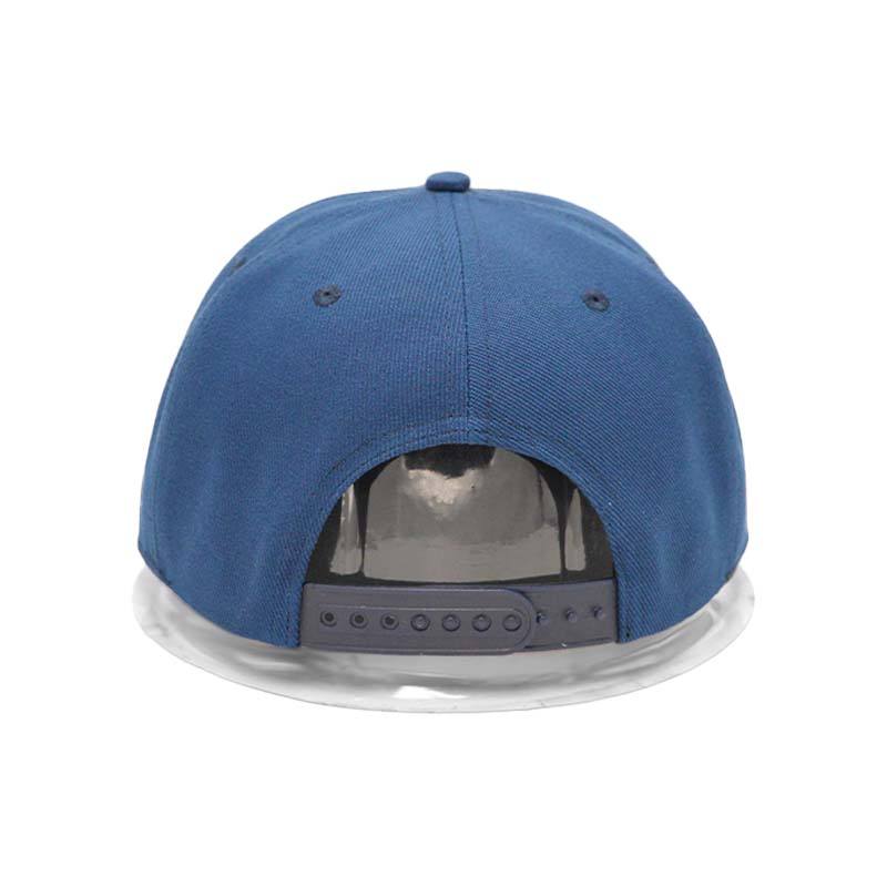 Blue 6 Panel Snapback Cap with 3D Embroidered Lion Head Logo