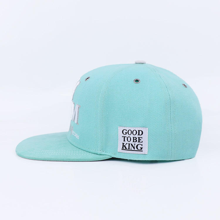 KOTM Crown Embroidered Mint Flat Brim Snapback Hat