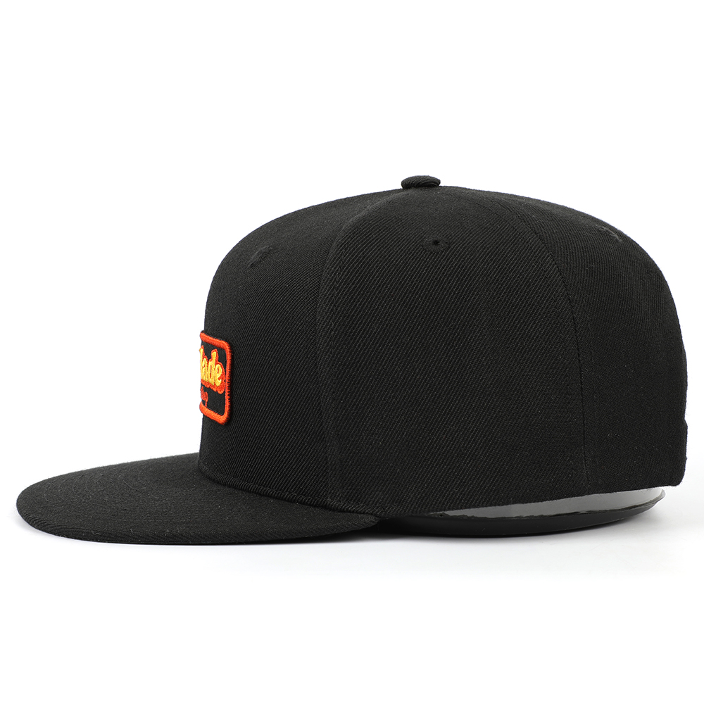 ManMade Barbershop Black Flat-Brim Hat with Embroidered Logo