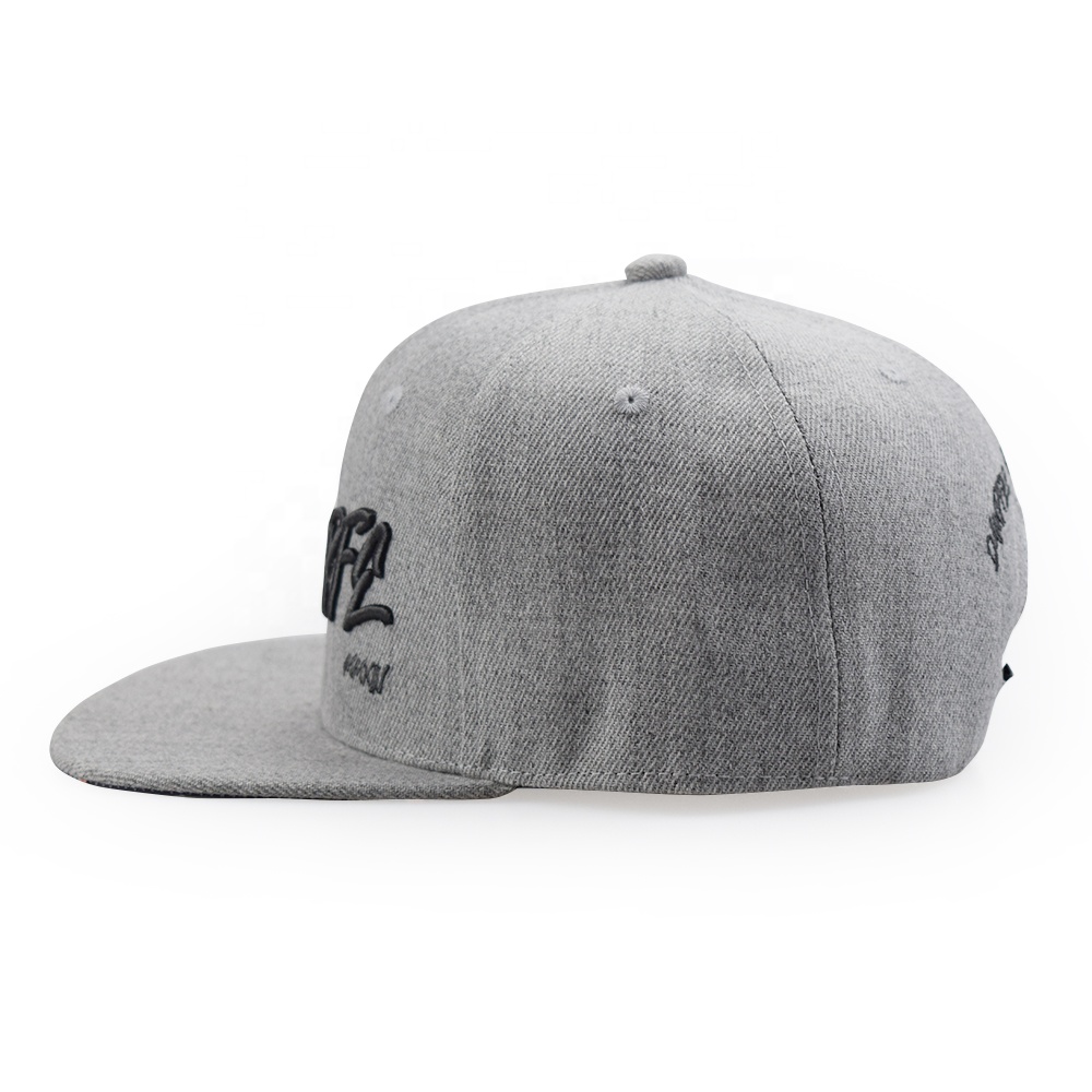 Oh No Damage Gray Embroidered Flat Brim Snapback Hat