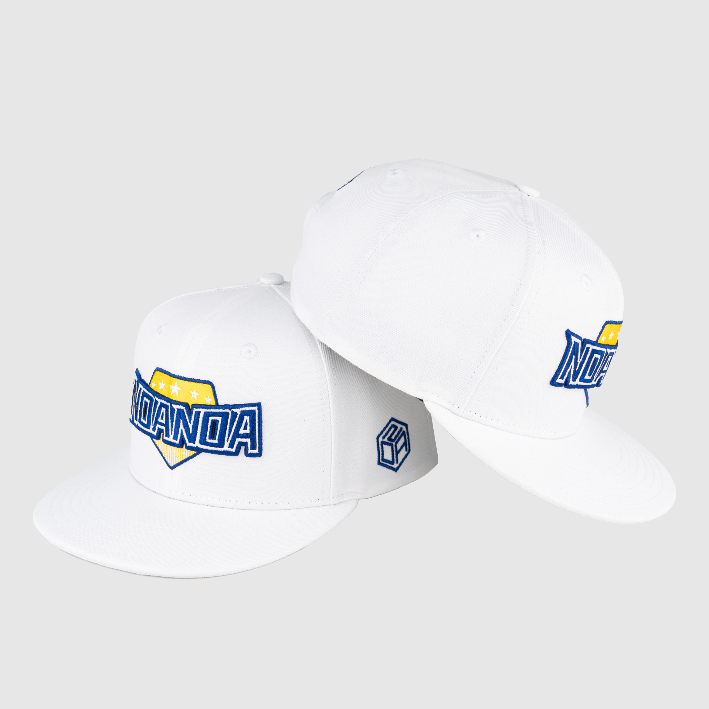 White Indiana Embroidered 6-Panel Flat Brim Snapback Cap