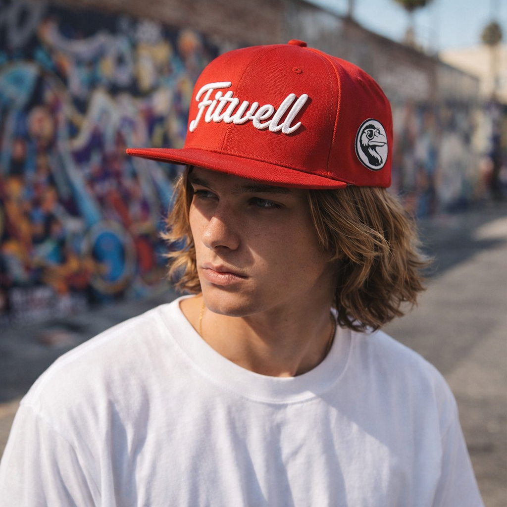Custom 3D Embroidery Two-Tone Flat Brim Snapback Cap with Script Logo
